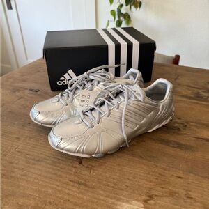 Adidas Ghost Sprint sneakers in silver metallic leather.